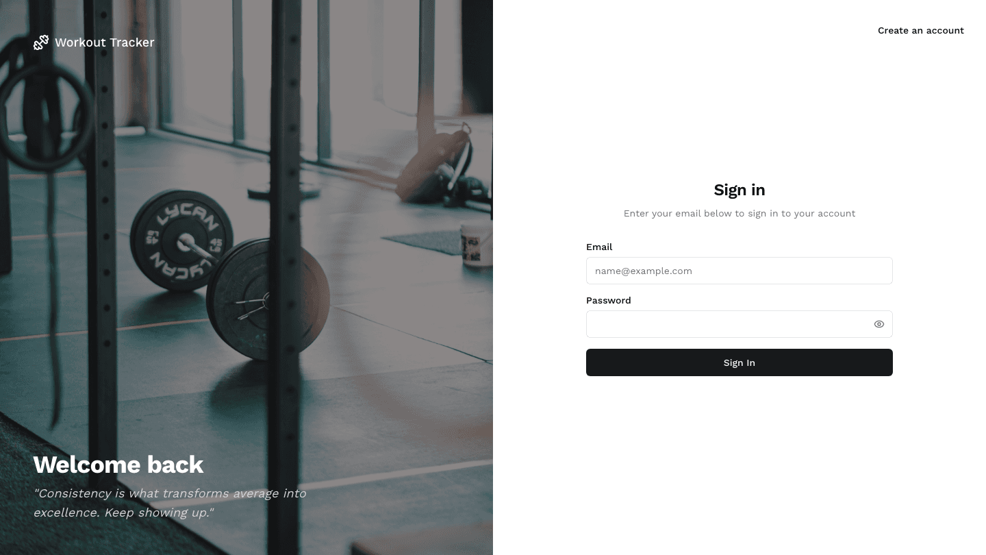Workout Tracker — Log workouts and track your fitness journey.